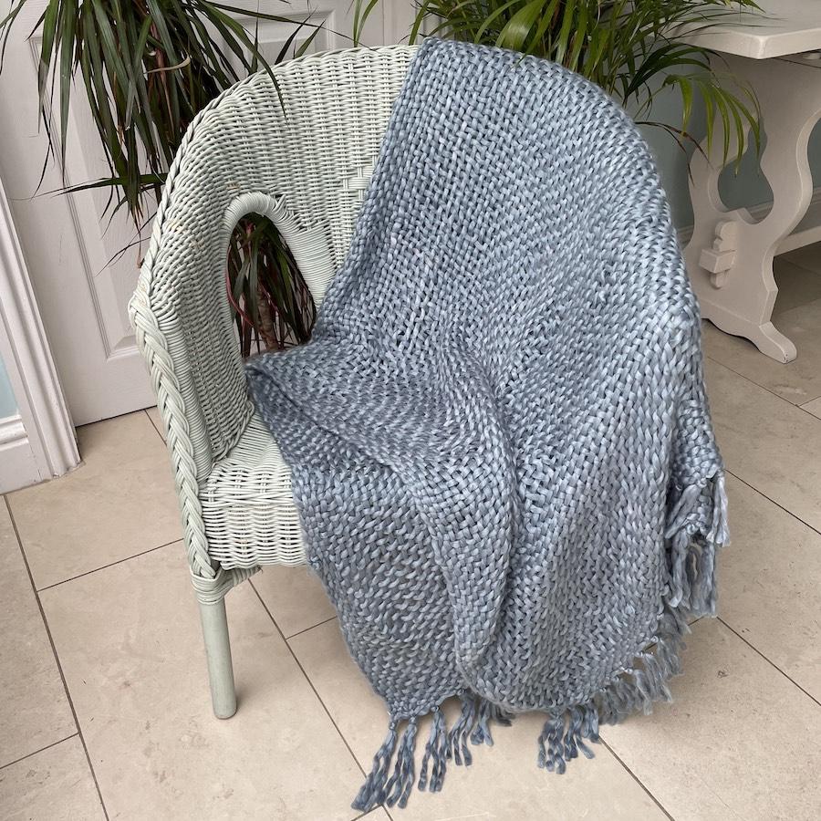 Ragged Rose Grey Chunky Throw