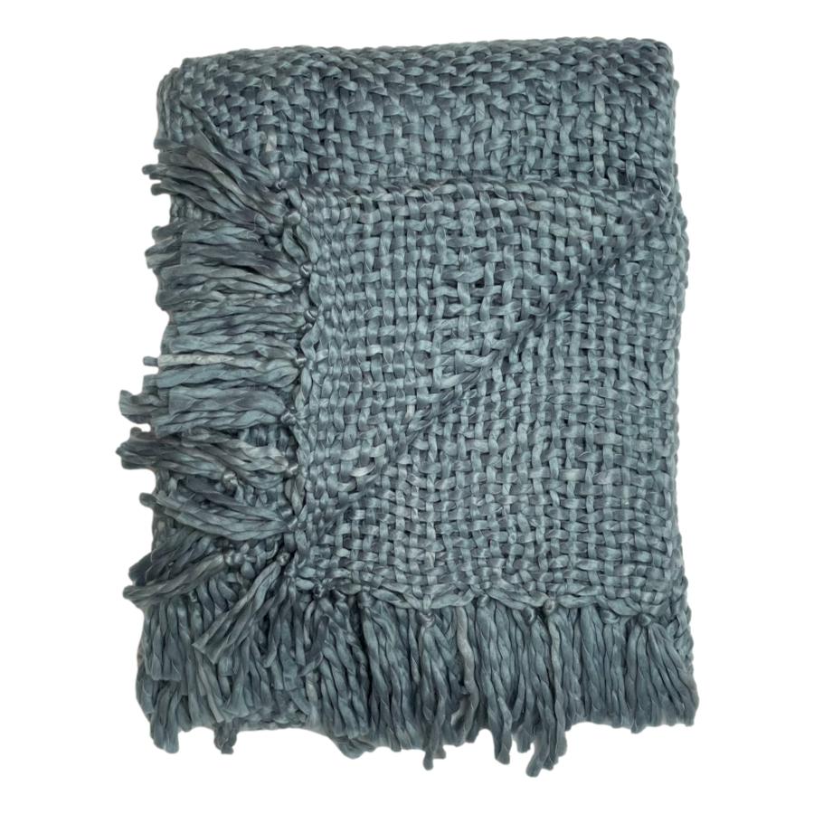 ragged rose Grey Chunky Throw