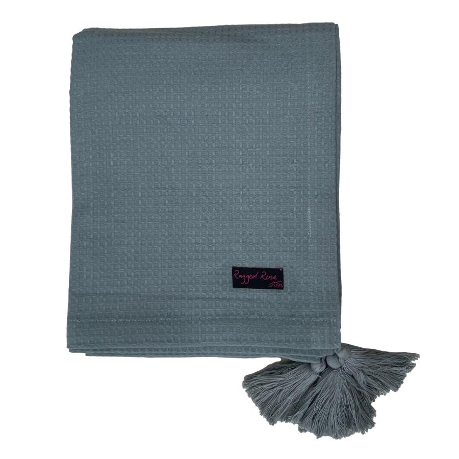ragged rose Grey Waffle Throw