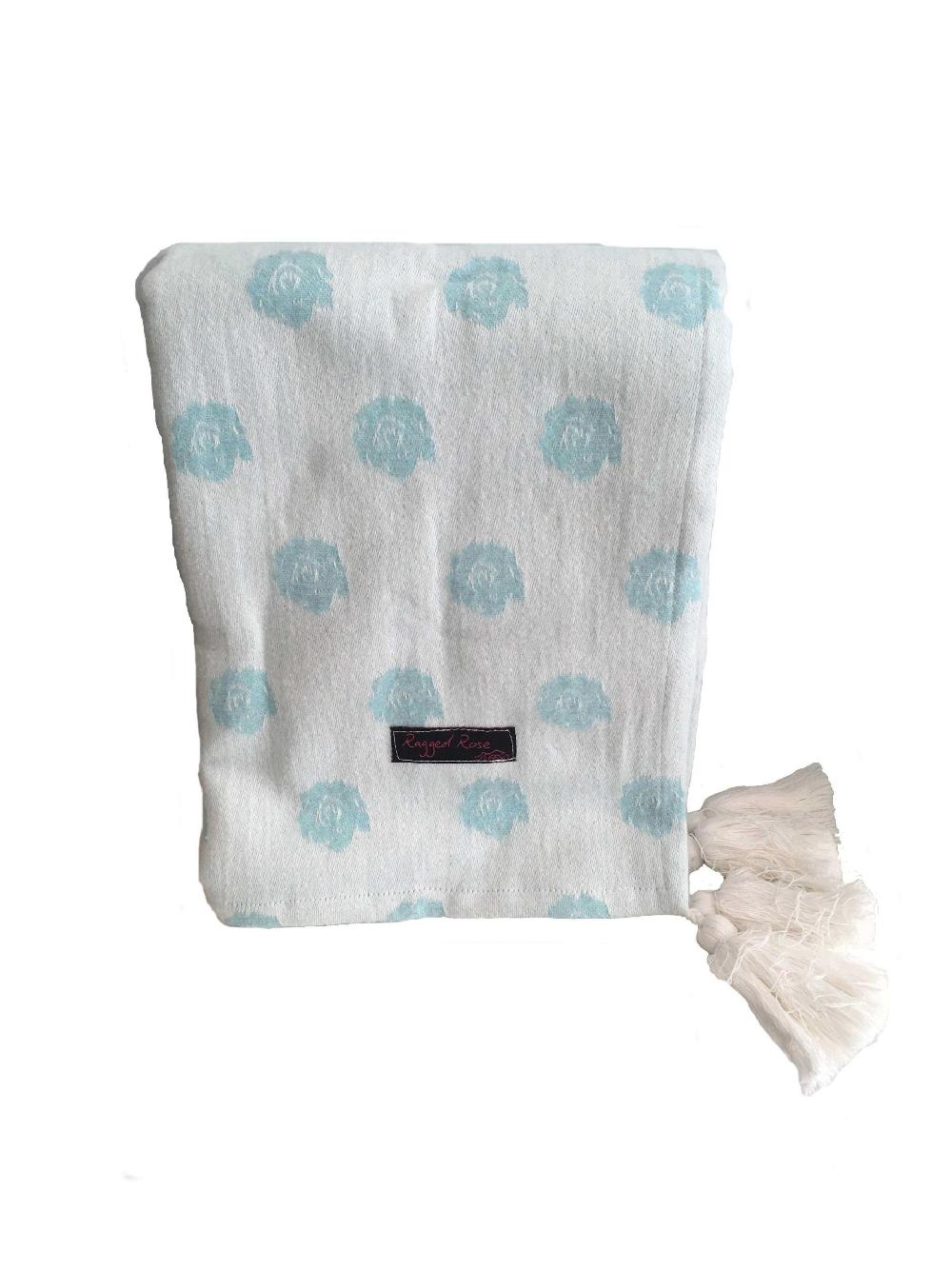 ragged rose Jenny Duck Egg Blue Throw