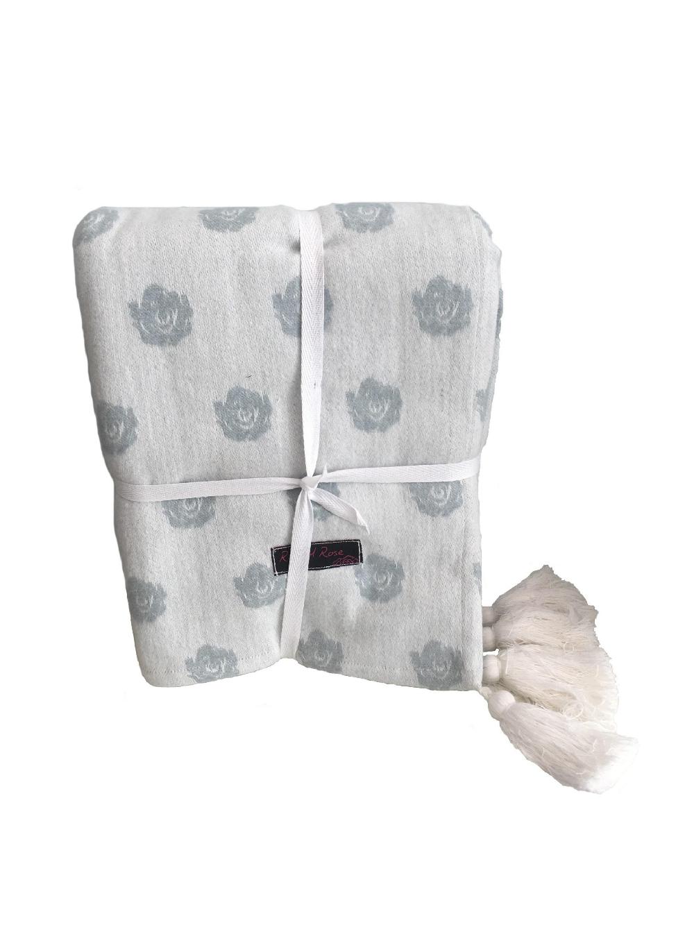 Ragged Rose Jenny Grey Rose Throw