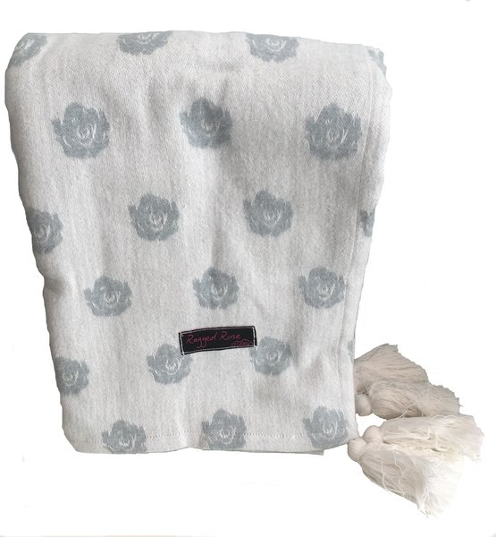 ragged rose Jenny Grey Rose Throw