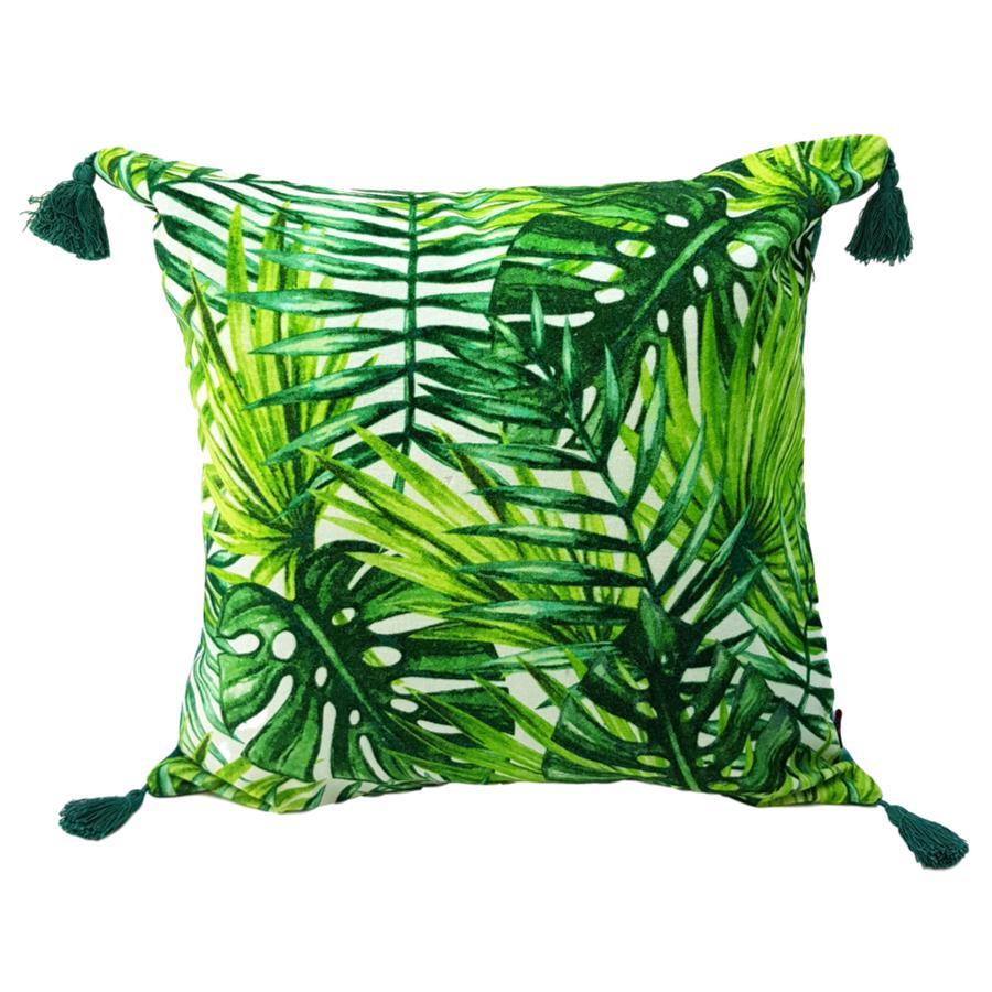 Ragged Rose Jungle Green Velvet Throw
