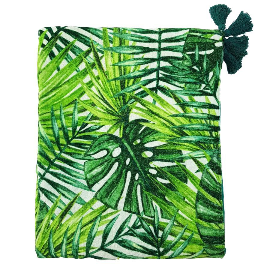 ragged rose Jungle Green Velvet Throw