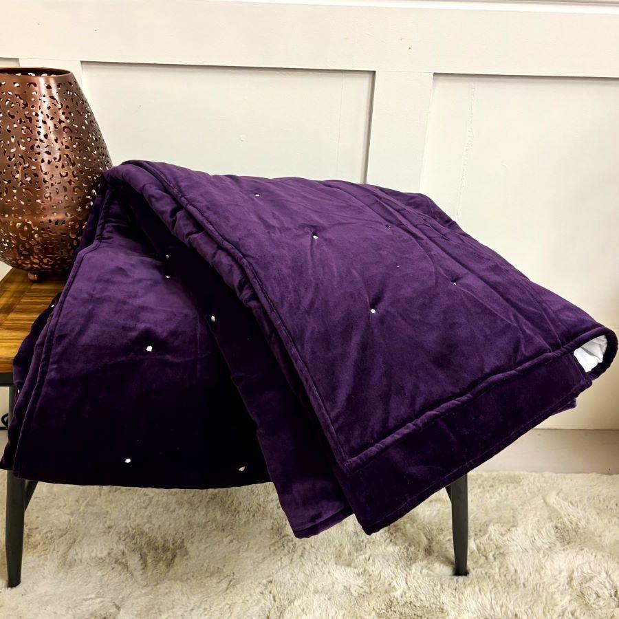 Ragged Rose Lauren Aubergine Velvet Blanket