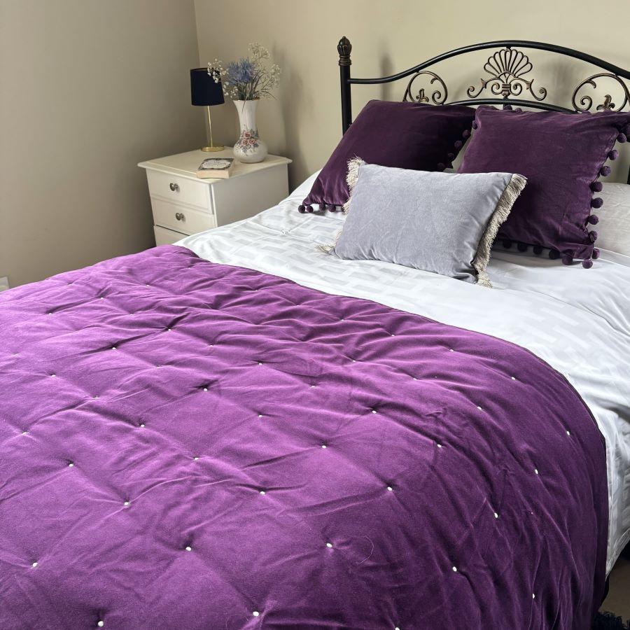 ragged rose Lauren Aubergine Velvet Blanket