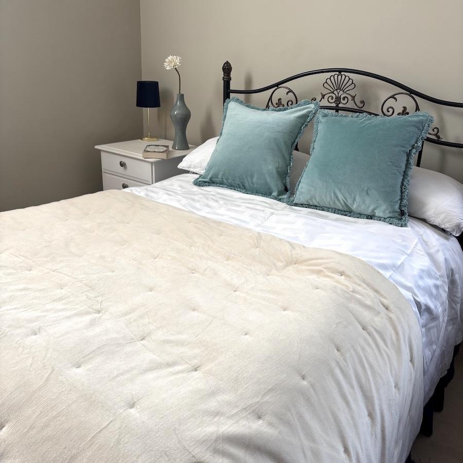 ragged rose Lauren Cream Velvet Blanket