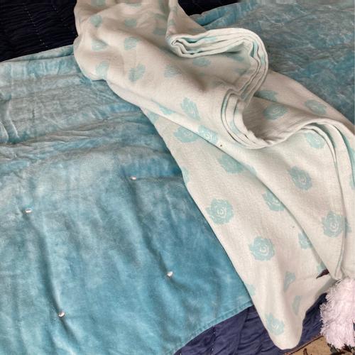 Ragged Rose Lauren Duck Egg Blue Velvet Blanket