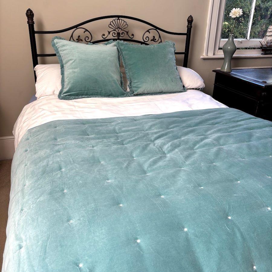 ragged rose Lauren Duck Egg Blue Velvet Blanket