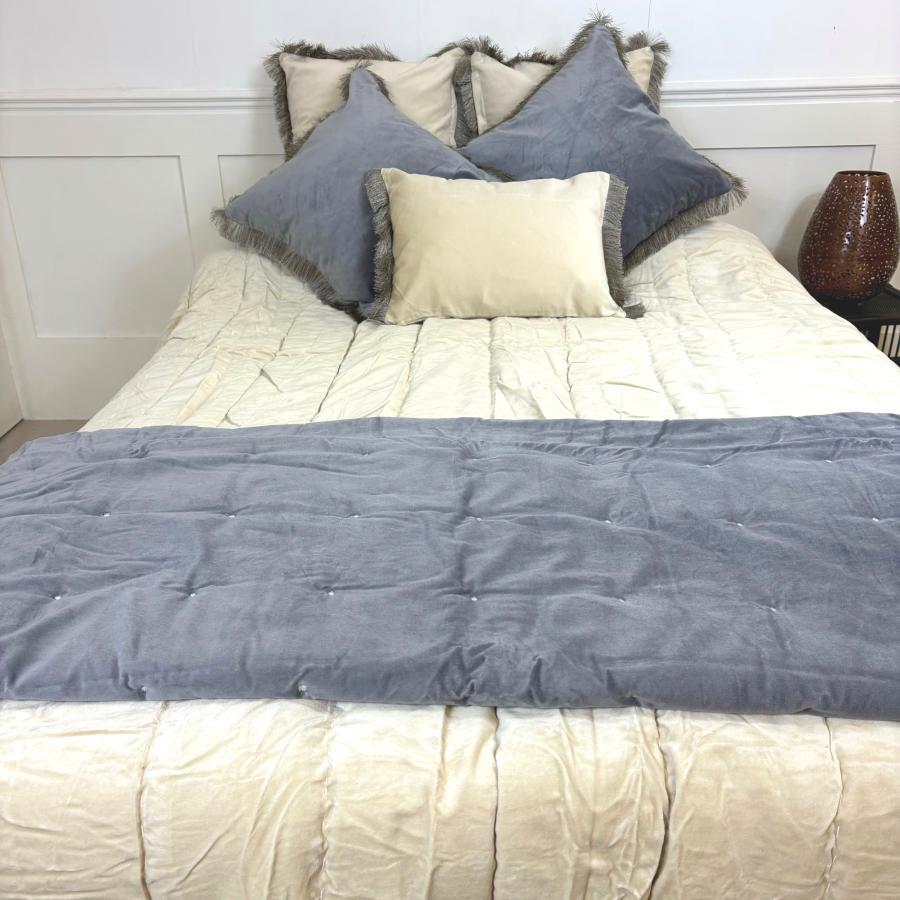 Ragged Rose Lauren Grey Velvet Blanket