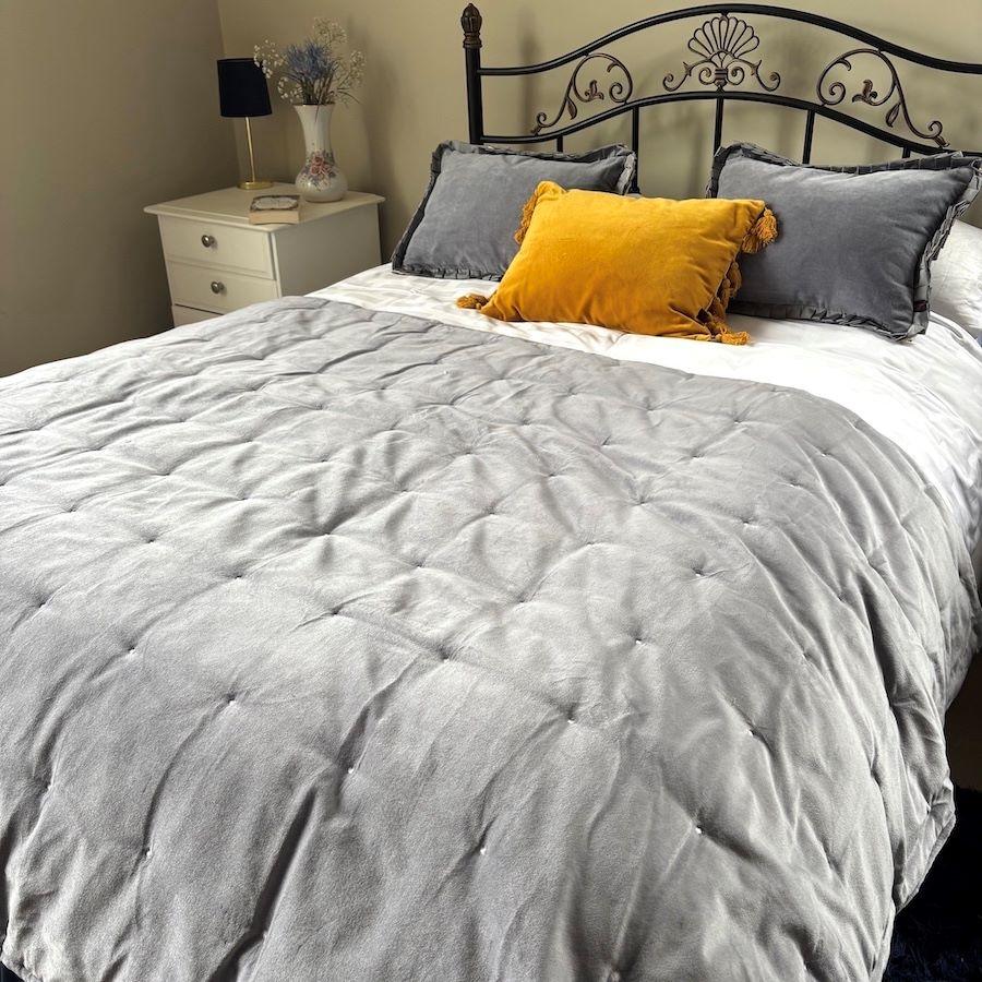 ragged rose Lauren Grey Velvet Blanket