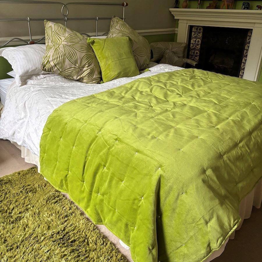 ragged rose Lauren Lime Green Velvet Blanket