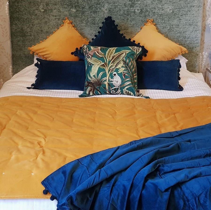 Ragged Rose Lauren Mustard Gold Velvet Blanket