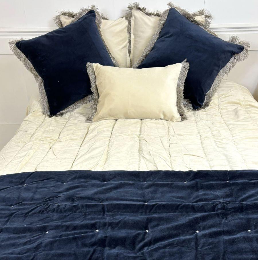 Ragged Rose Lauren Navy Blue Velvet Blanket