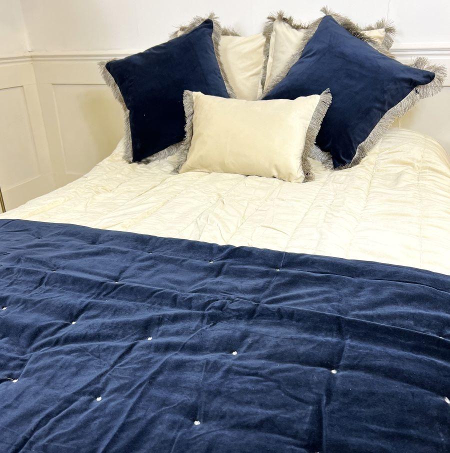 ragged rose Lauren Navy Blue Velvet Blanket