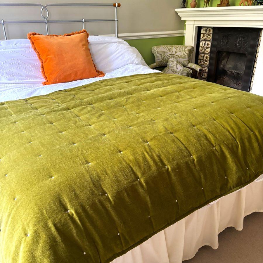 ragged rose Lauren Olive Green Velvet Blanket