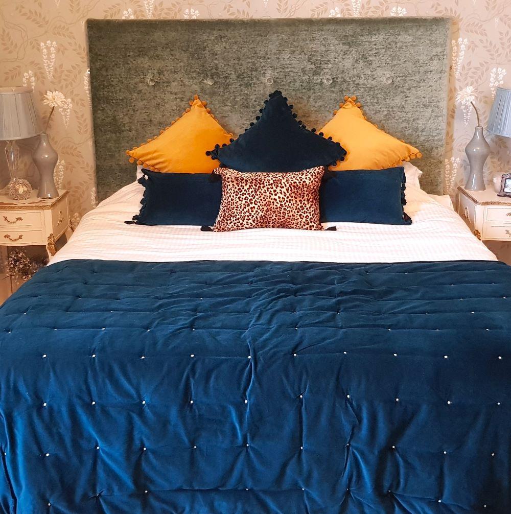 Ragged Rose Lauren Petrol Velvet Blanket