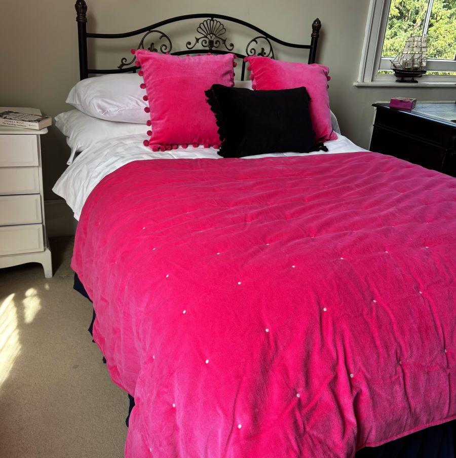 ragged rose Lauren Pink Velvet Blanket