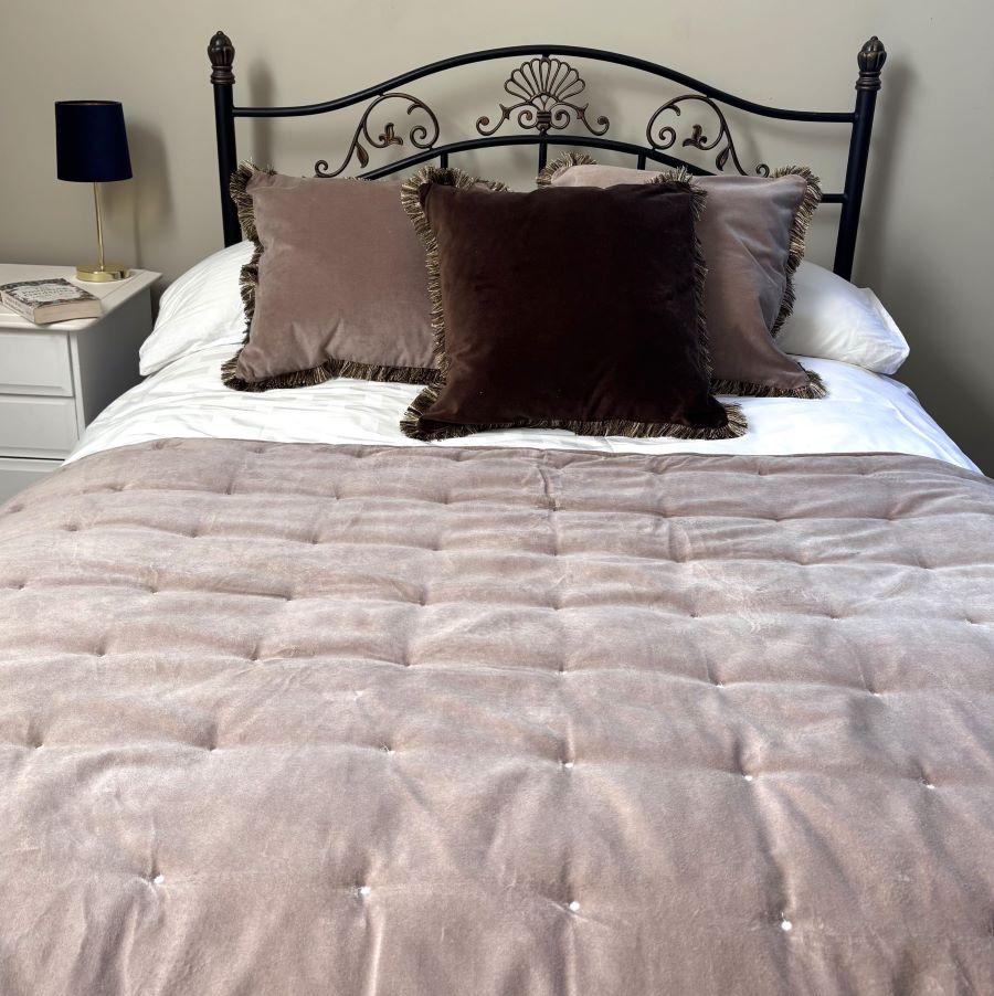ragged rose Lauren Taupe Velvet Blanket