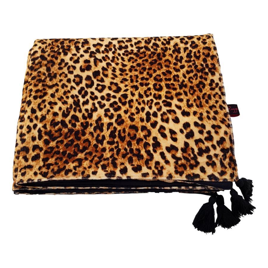 ragged rose Leopard Print Velvet Throw