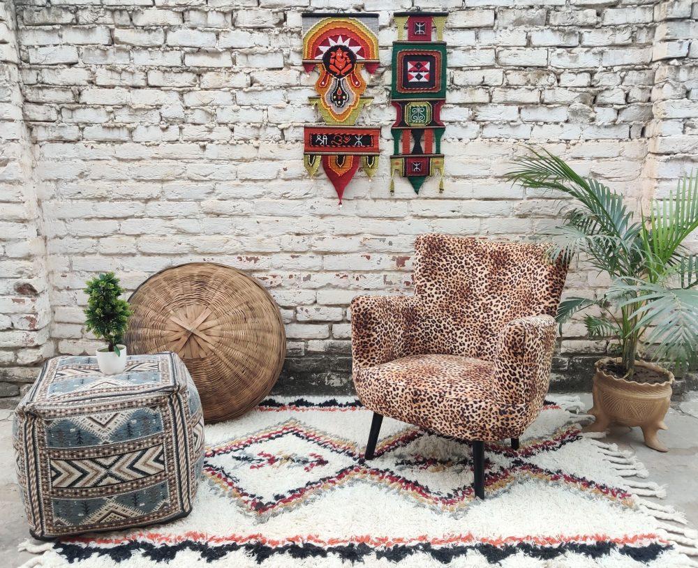 Ragged Rose Leopard Velvet Chair