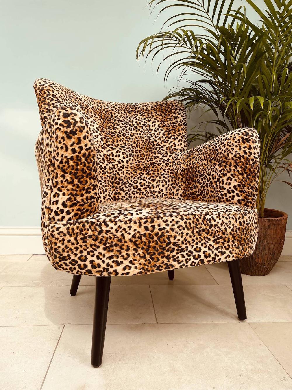 Ragged Rose Leopard Velvet Chair