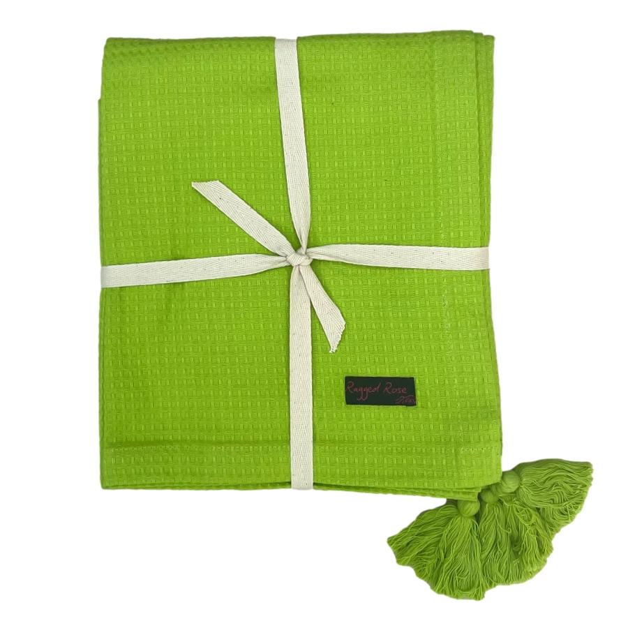 Ragged Rose Lime Green Throw