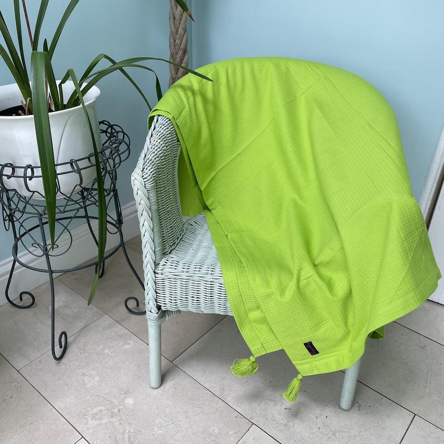 Ragged Rose Lime Green Throw