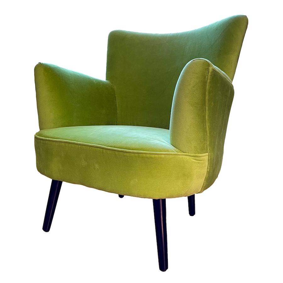 Ragged Rose Lime Green Velvet Armchair
