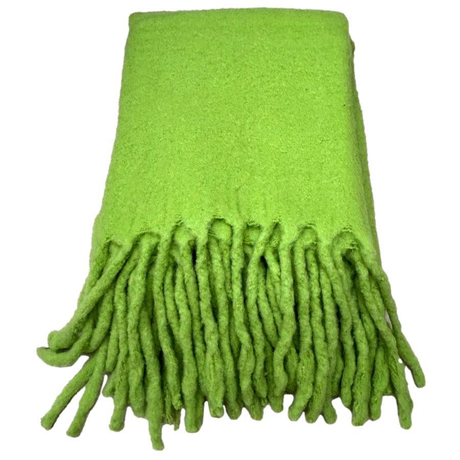 ragged rose Lime Green Wool Throw