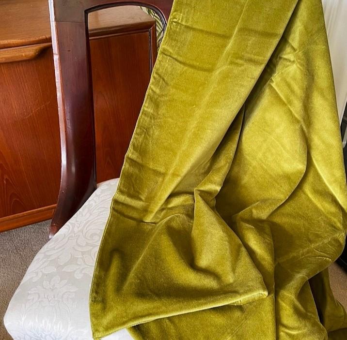 Ragged Rose Olive Velvet Pompom Throw