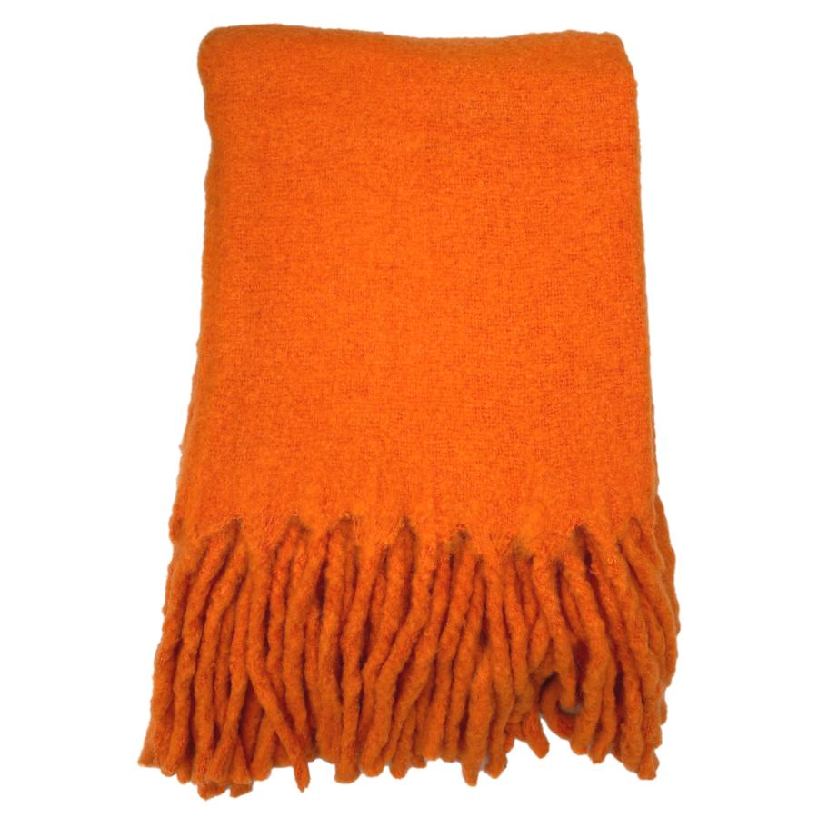 ragged rose Orange Wool Throw