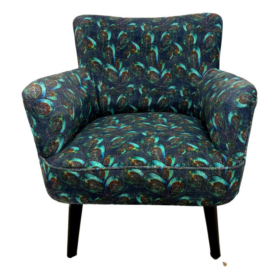 Ragged Rose Peacock Velvet Armchair