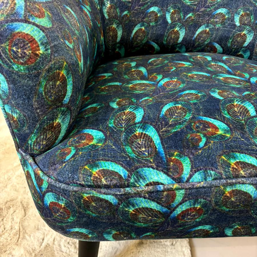 Ragged Rose Peacock Velvet Armchair