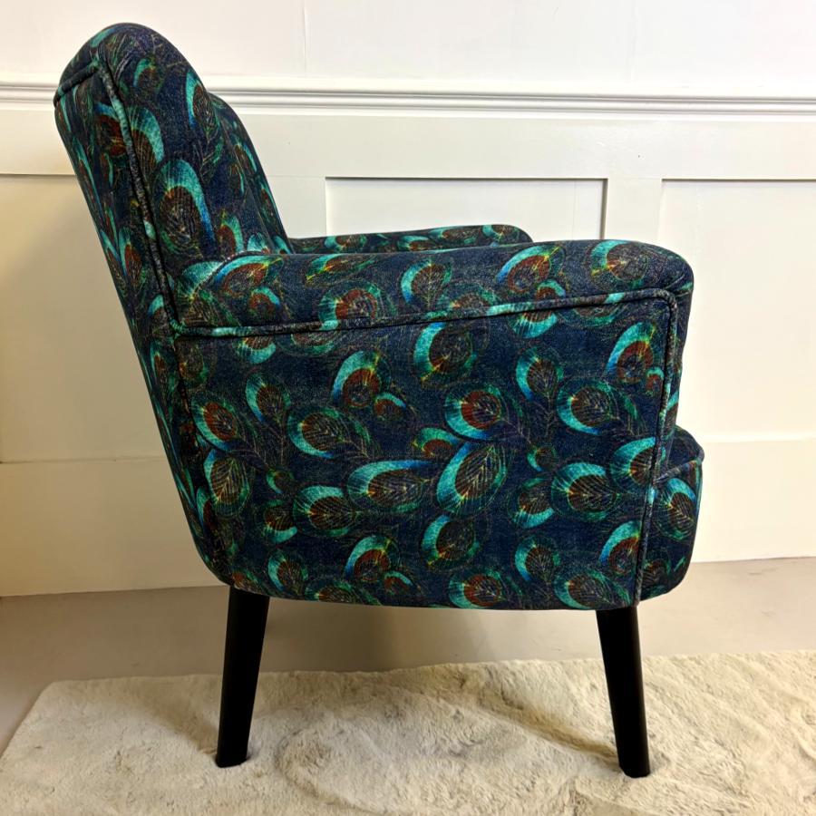 Ragged Rose Peacock Velvet Armchair