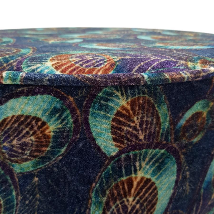 Ragged Rose Peacock Velvet Footstool
