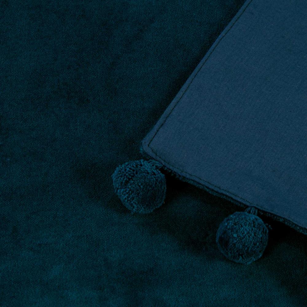 Ragged Rose Petrol Blue Velvet Throw