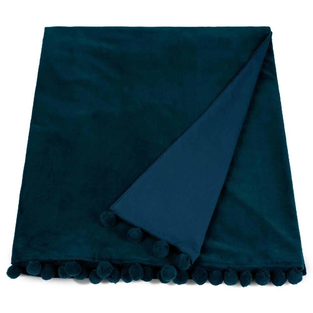 ragged rose Petrol Blue Velvet Throw