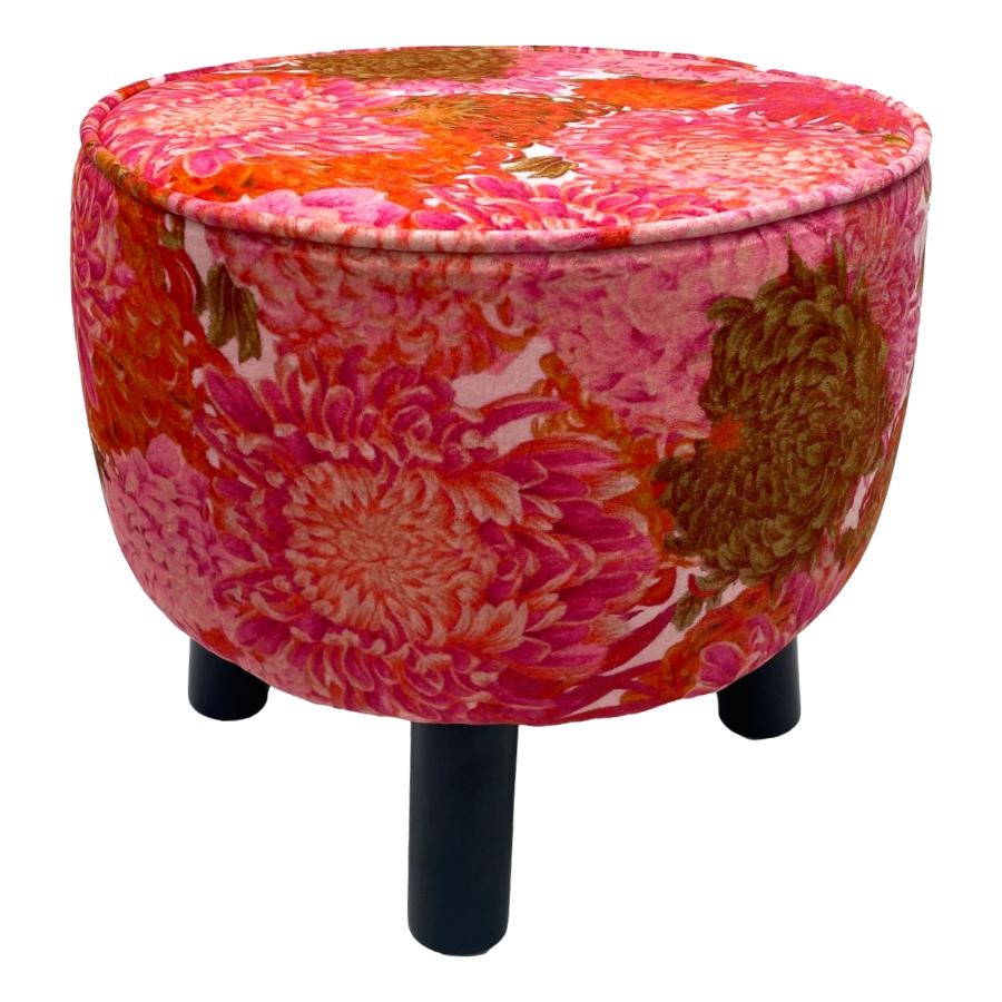 Ragged Rose Pink Floral Velvet Armchair
