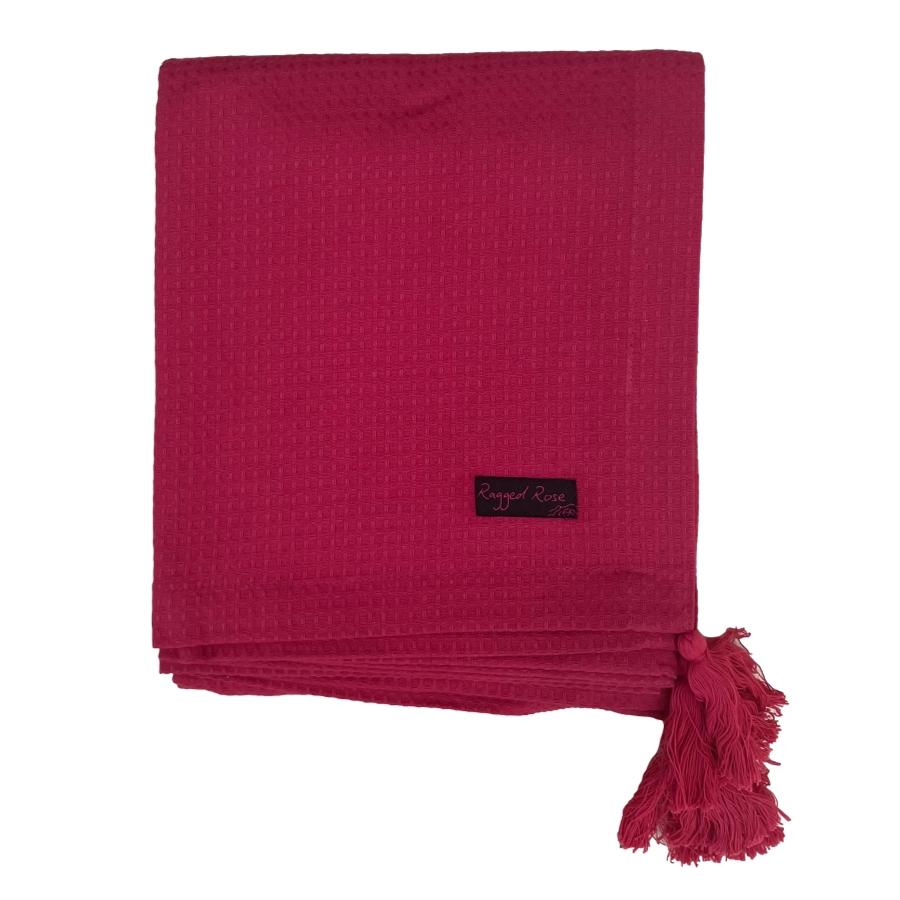 ragged rose Pink Waffle Throw