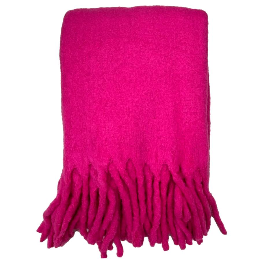 ragged rose Pink Wool Throw