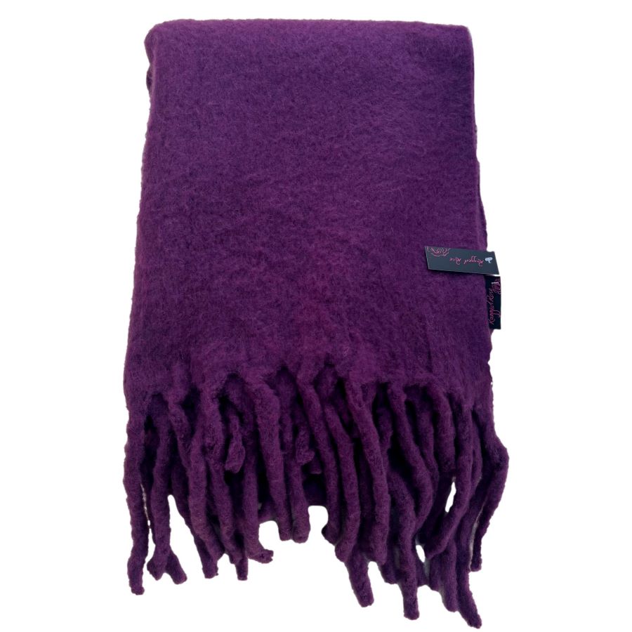 ragged rose Purple Wool Throw