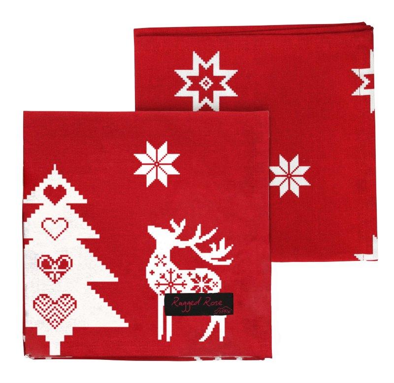 ragged rose Red Christmas Star Napkins