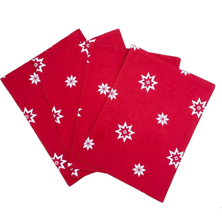 ragged rose Red Christmas Star Placemats