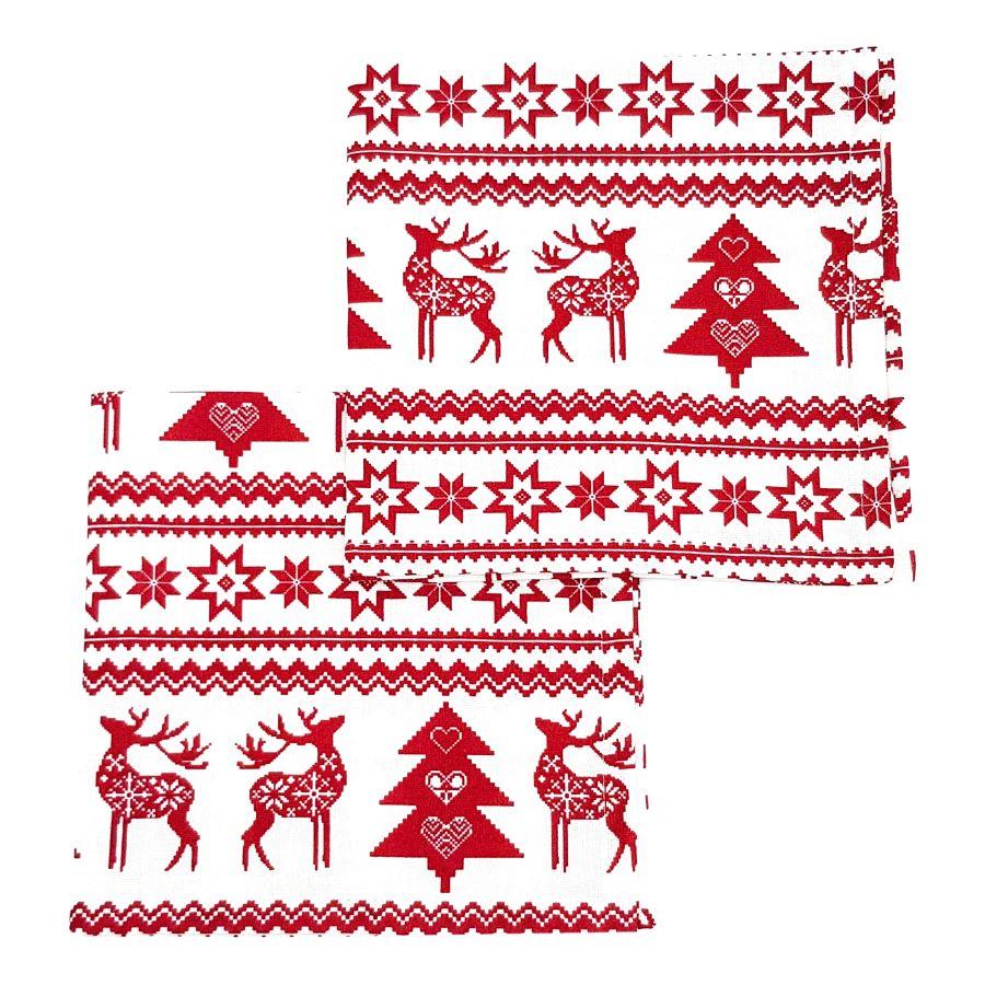 ragged rose Red Nordic Christmas Napkins