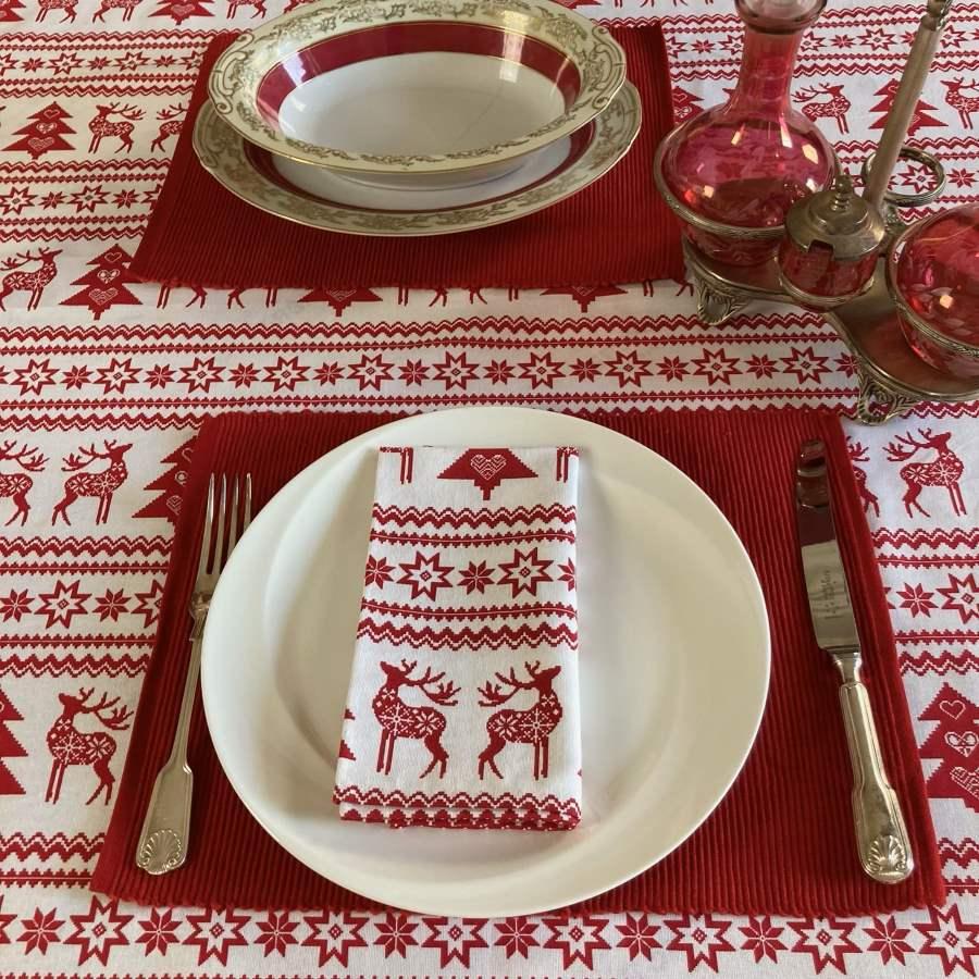 Ragged Rose Red Placemats