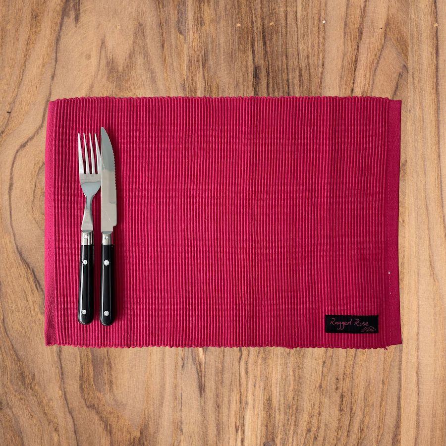 Ragged Rose Ribby Pink Cotton Placemats