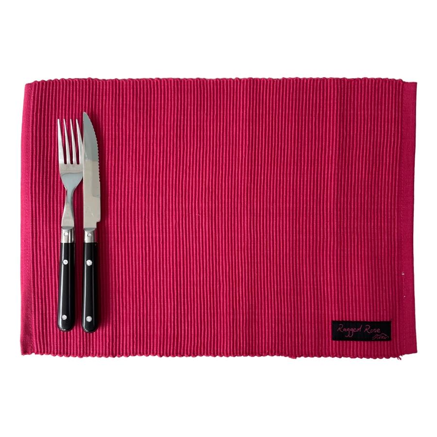 ragged rose Ribby Pink Cotton Placemats