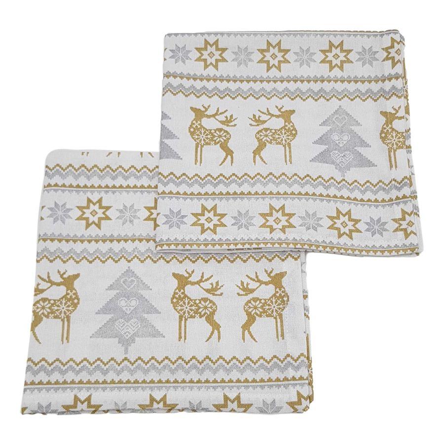 ragged rose Silver Reindeer Christmas Napkins