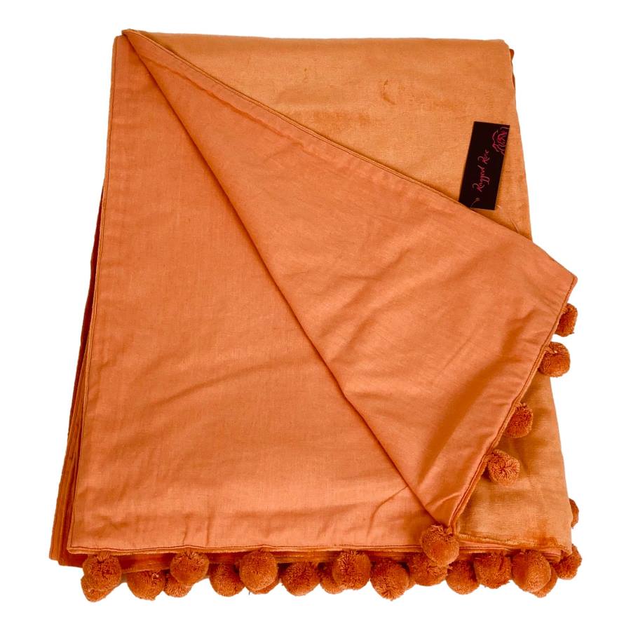 ragged rose Tangerine Orange Velvet Throw